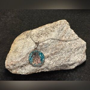 Hecho en Mexico Silver Mayan Warrior Pendant Necklace